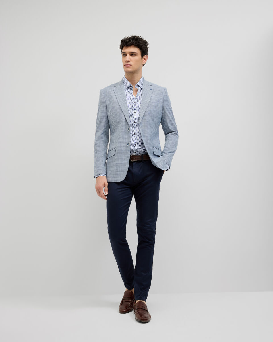 Geo Print Long Sleeve Shirt, Navy, hi-res